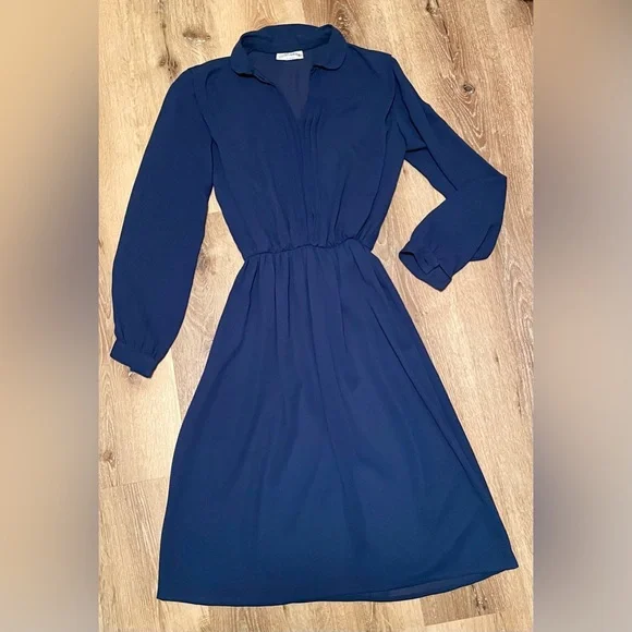 strapless open back dress The Veronica Swing Dress in Ivory and Navy – Vintage Diva main image 0